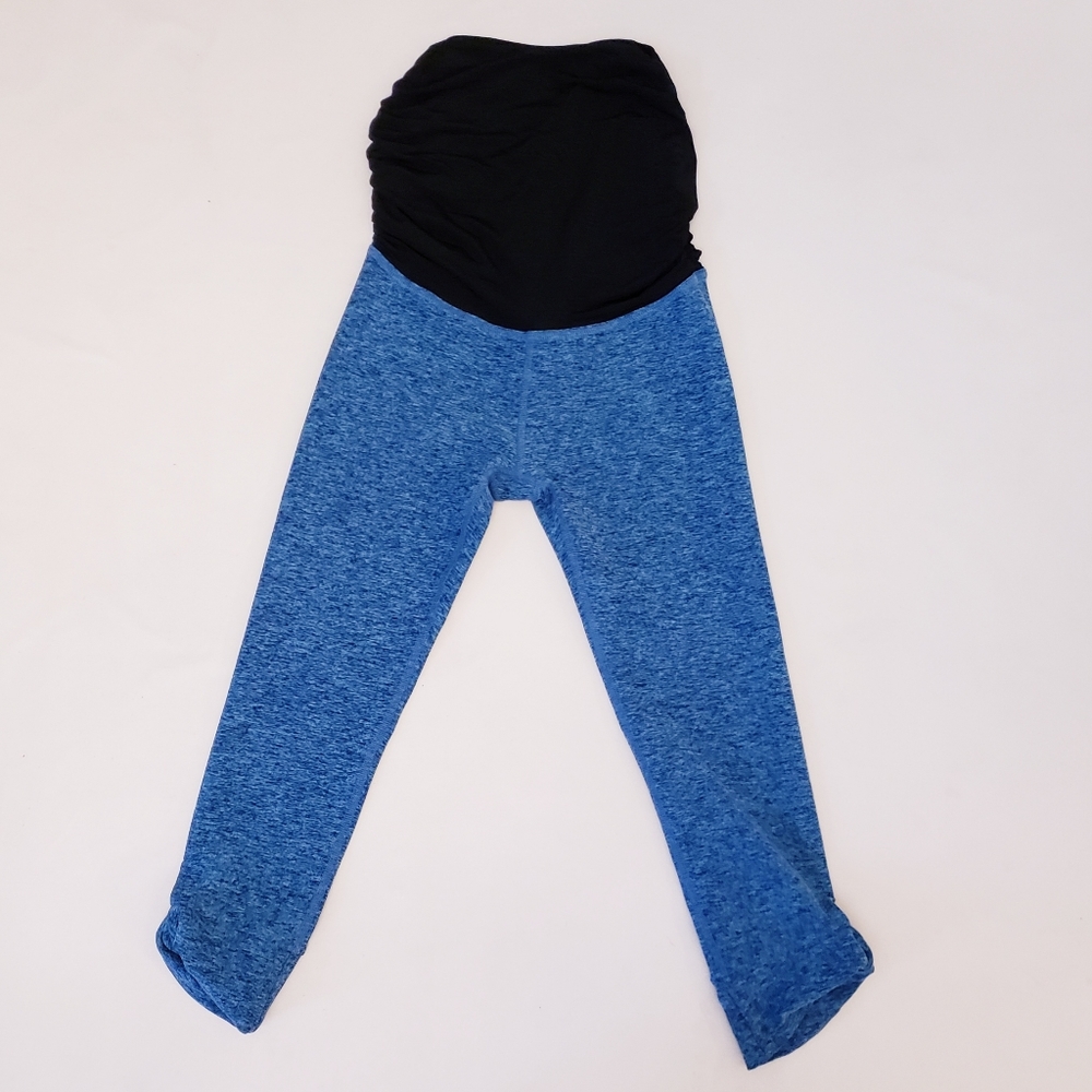 Beyond Yoga Maternity Blue & Black Cropped Legging